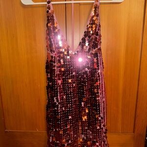 Motel Rocks Pink Sequin Mini Dress
